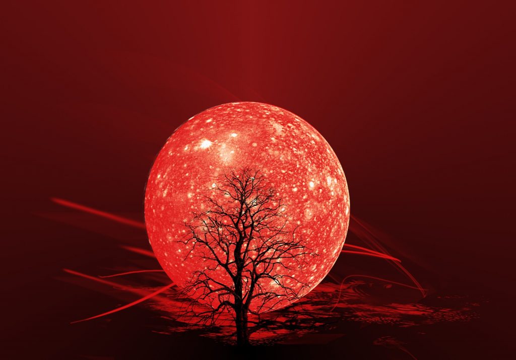 eclipse de luna roja llena en sagitario